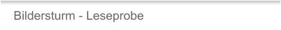 Bildersturm - Leseprobe